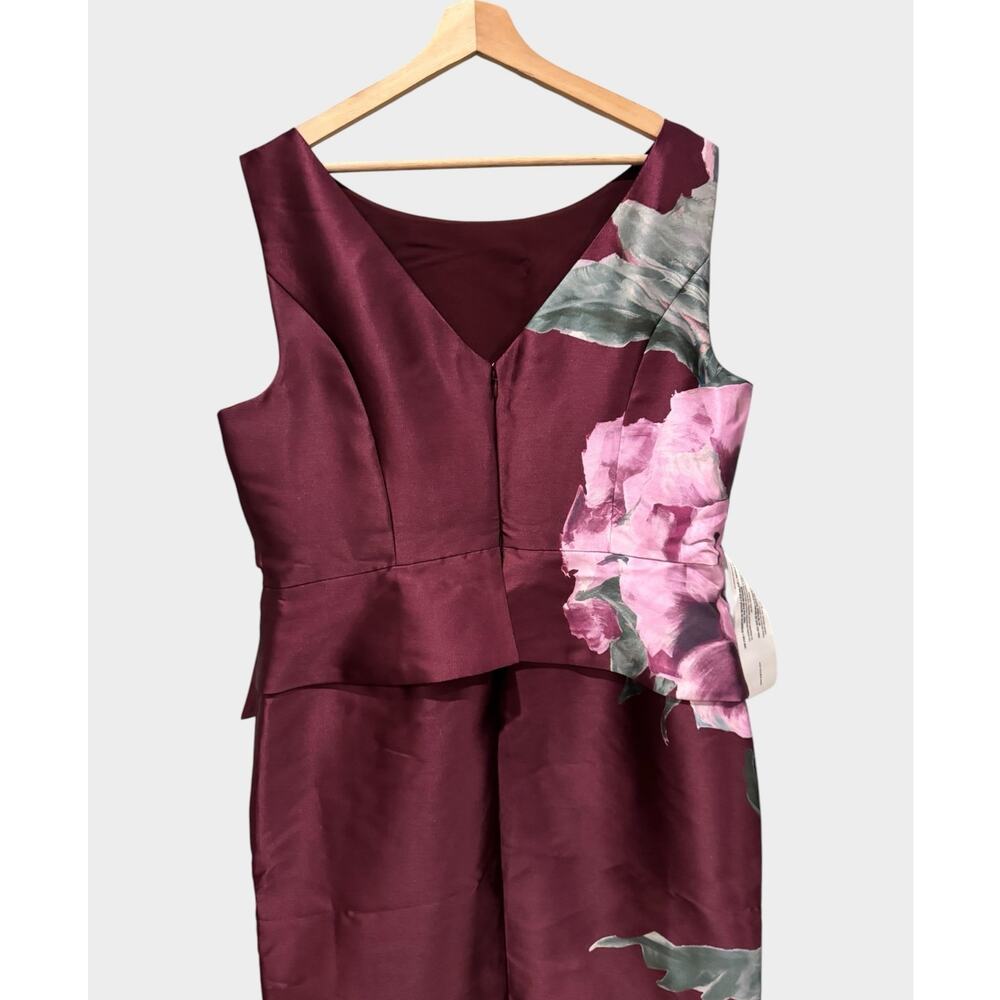 NEW Kay Unger Luciana Placed Floral Column Gown Size 18 - Picture 8 of 13